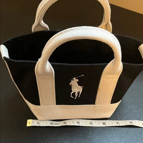Ralph Lauren Black and White Canvas Tote - Picture 6 of 7